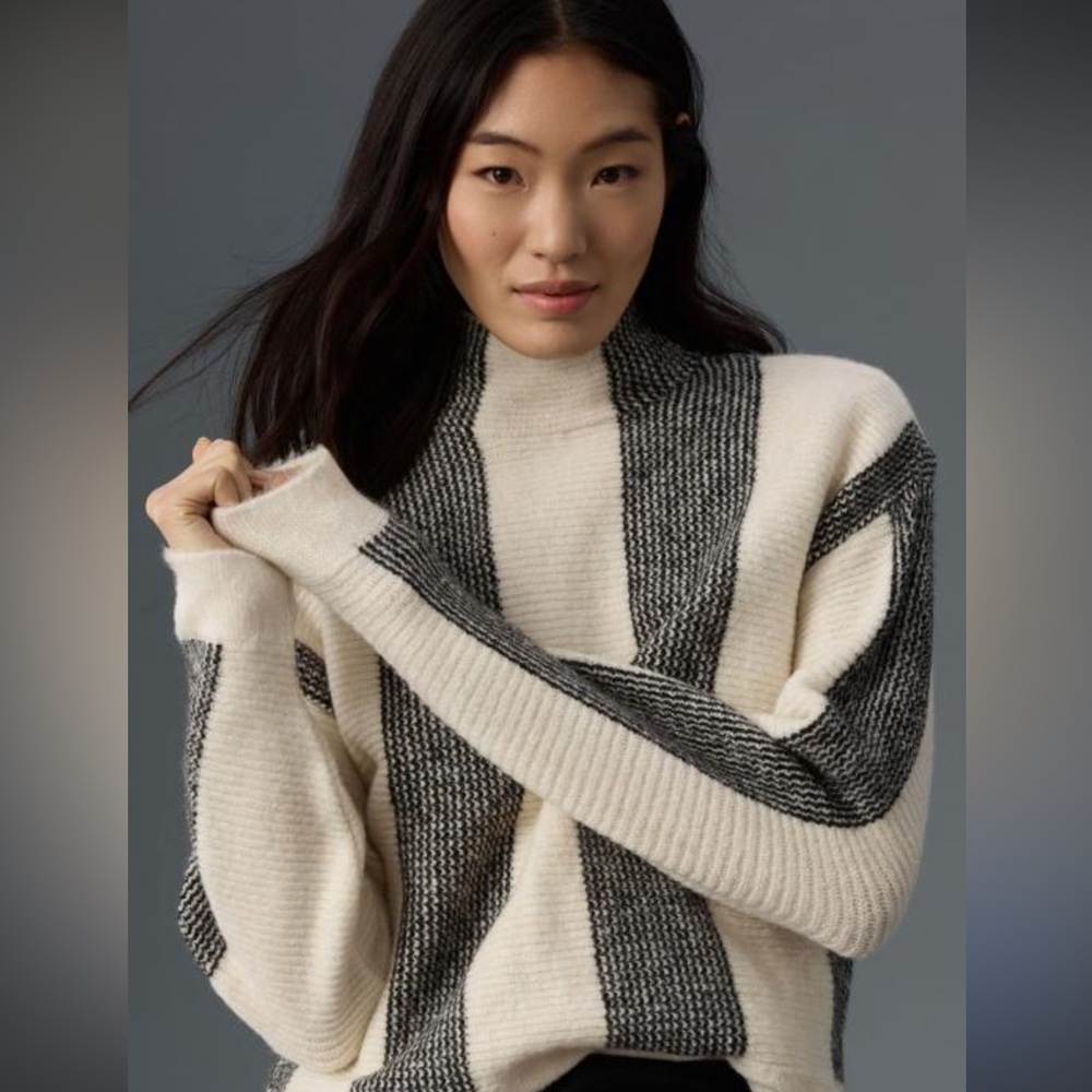 Anthropologie mock neck pullover sweater NWT